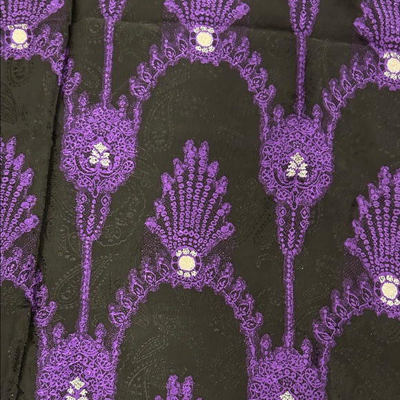 Purple and Black Patterned Scarf - Picture 3 of 4